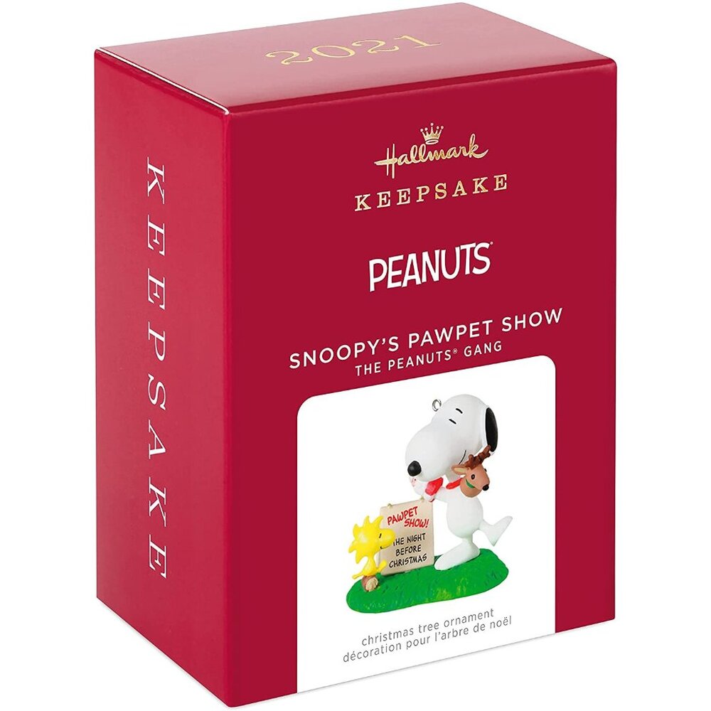New! Peanuts Snoopy & Woodstock 2021 Christmas Ornament Snoopy's Pawpet Show